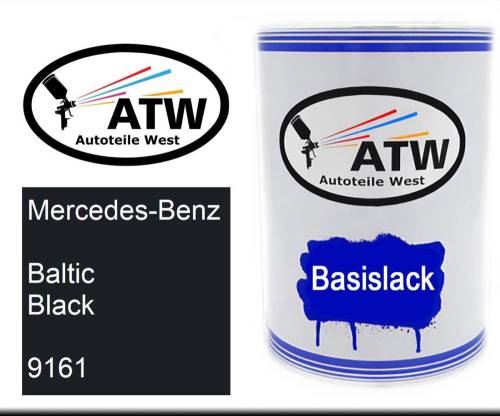 Mercedes-Benz, Baltic Black, 9161: 500ml Lackdose, von ATW Autoteile West.